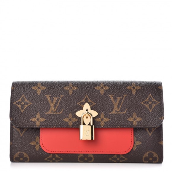 Louis Vuitton Handbags - Louis Vuitton Monogram Flower Lock Long Wallet Coquelicot NWOT